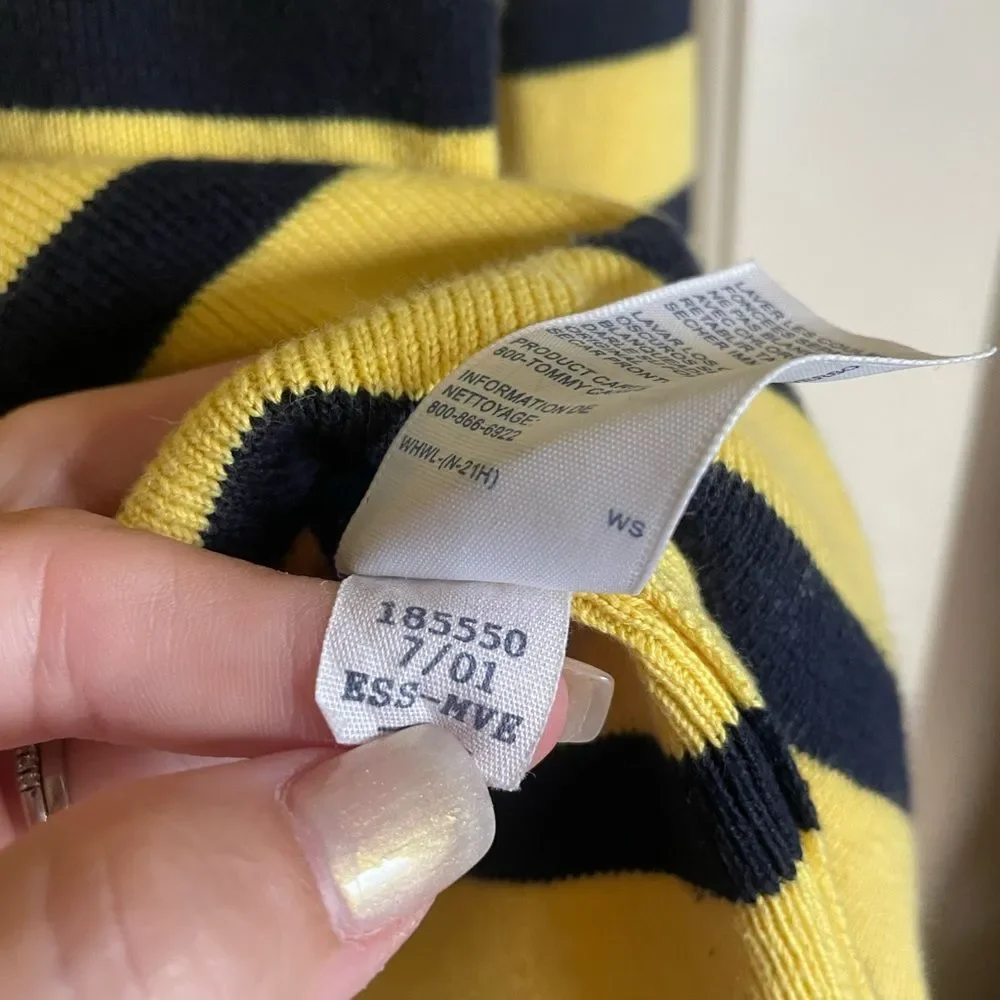 Tommy Hilfiger Jeans yellow navy striped sweater vintage 2001 women’s large